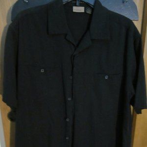 Men's Black Silk Blend Shirt SZ M